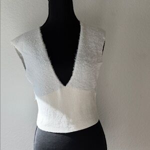 Free People Black and White Knit Fabric